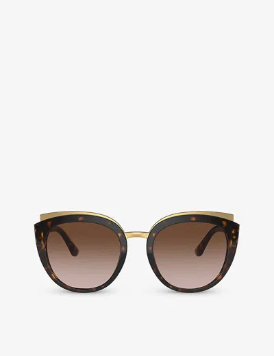 Dolce & Gabbana Dg4383 Butterfly-frame Acetate Sunglasses In Brown