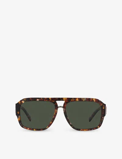 Dolce & Gabbana Dg4403 Pilot-frame Acetate Sunglasses In Brown