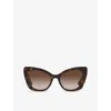 Dolce & Gabbana Womens Brown Dg4405 Butterfly-frame Acetate Sunglasses In Brown