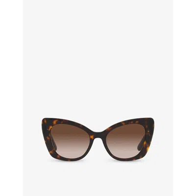 Dolce & Gabbana Womens Brown Dg4405 Butterfly-frame Acetate Sunglasses