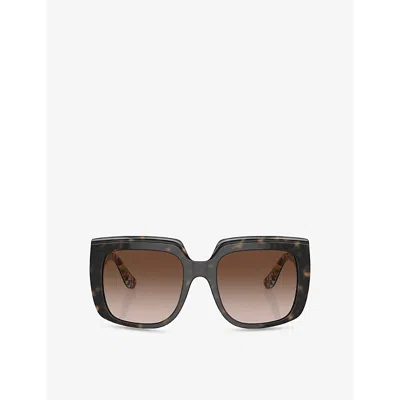 Dolce & Gabbana Womens Dg4414 Square-frame Acetate Sunglasses Brown