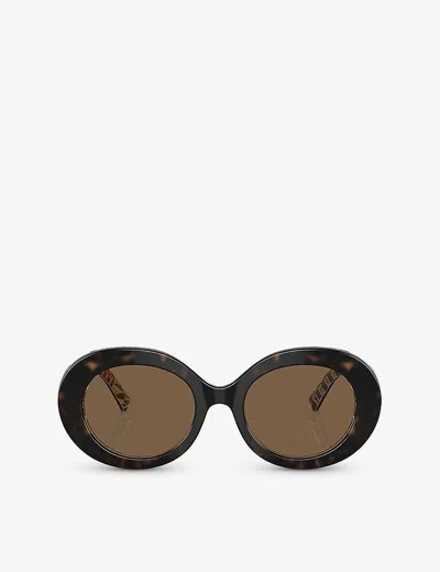 Dolce & Gabbana Dg4448 Oval-frame Acetate Sunglasses In Brown