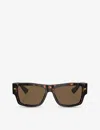 Dolce & Gabbana Dg4451 Rectangle-frame Acetate Sunglasses In Brown