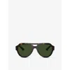 Dolce & Gabbana Womens Dg4466 Square-frame Tortoiseshell Nylon Sunglasses Brown In Brown
