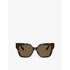 Dolce & Gabbana Womens Dg4466 Square-frame Tortoiseshell Nylon Sunglasses Brown In Brown