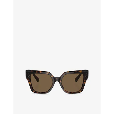 Dolce & Gabbana Womens Dg4466 Square-frame Tortoiseshell Nylon Sunglasses Brown