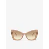 Dolce & Gabbana Womens Dg4489 Cat-eye Acetate Sunglasses Brown In Brown