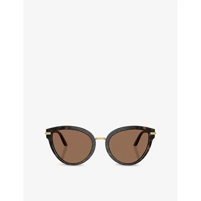 Dolce & Gabbana Womens Brown Dg4492 Butterfly-frame Acetate Sunglasses