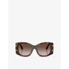 Dolce & Gabbana Womens Brown Dg4501 Butterfly-frame Acetate Sunglasses