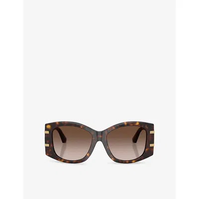 Dolce & Gabbana Womens Brown Dg4501 Butterfly-frame Acetate Sunglasses