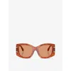 Dolce & Gabbana Womens Brown Dg4501 Butterfly-frame Acetate Sunglasses