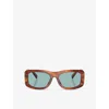 Dolce & Gabbana Womens Brown Dg4503 Rectangular-frame Acetate Sunglasses