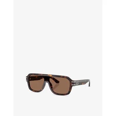 Dolce & Gabbana Womens Brown Dg4507 Pilot-frame Acetate Sunglasses