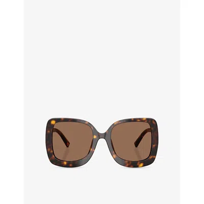 Dolce & Gabbana Womens Brown Dg4513 Square-frame Tortoiseshell Acetate Sunglasses In Orange