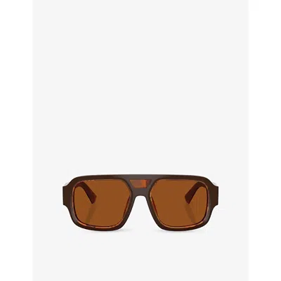 Dolce & Gabbana G4516 Square-frame Acetate Sunglasses In Brown