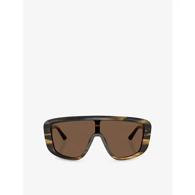 Dolce & Gabbana Womens  Dg4520 Rectangle-frame Printed Acetate Sunglasses In Brown