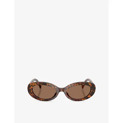 Dolce & Gabbana Womens Brown Dg4537 Oval-frame Acetate Sunglasses