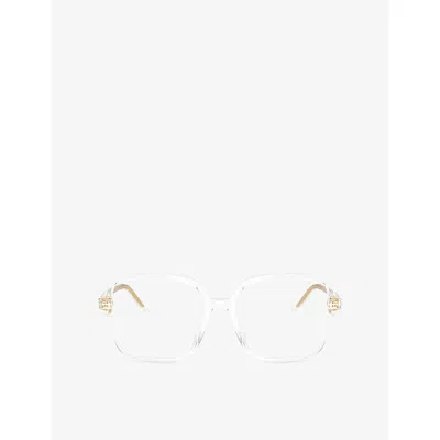 Dolce & Gabbana Womens Clear Dg3442 Square-frame Acetate Eyeglasses In Transparent