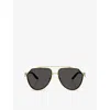Dolce & Gabbana Womens Gold Dg2315 Pilot-frame Metal Sunglasses In Gray