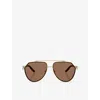 Dolce & Gabbana Womens Gold Dg2315 Pilot-frame Metal Sunglasses In Brown