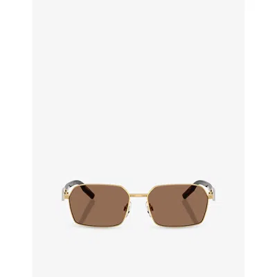 Dolce & Gabbana Womens Gold Dg2316 Irregular-frame Metal Sunglasses