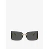 Dolce & Gabbana Womens Gold Dg2319 Irregular-frame Metal Sunglasses In Gray