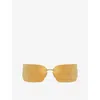 Dolce & Gabbana Womens Gold Dg2319 Irregular-frame Metal Sunglasses In Gold