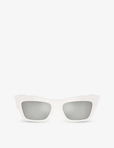 Dolce & Gabbana Dg4435 Cat-eye Frame Acetate Sunglasses In Clear Mirror Silver