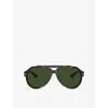 Dolce & Gabbana Womens Brown Dg4452 Aviator-frame Tortoiseshell Acetate Sunglasses In Brown