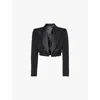 Dolce & Gabbana Womens Nero Cropped Tuxedo Wool-blend Twill Blazer In Nero