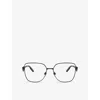 Dolce & Gabbana Womens Black Dg1358 Square-frame Metal Optical Glasses In Black