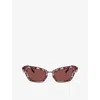 Dolce & Gabbana Womens Red Dg2311 Cat-eye Metal Sunglasses In Red