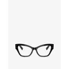 Dolce & Gabbana Womens Black Dg3404 Irregular-frame Optical Glasses In Black