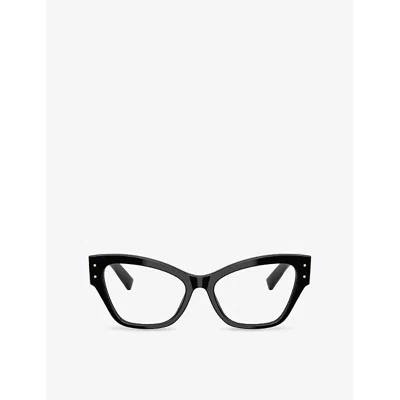 Dolce & Gabbana Womens Black Dg3404 Irregular-frame Optical Glasses