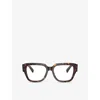 Dolce & Gabbana Womens Brown Dg3405 Square-frame Tortoiseshell Optical Glasses