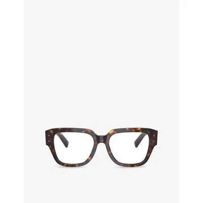 Dolce & Gabbana Womens Brown Dg3405 Square-frame Tortoiseshell Optical Glasses