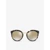 Dolce & Gabbana Womens Dg4268 Round-frame Tortoiseshell Acetate Sunglasses Black In Black