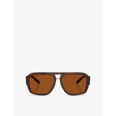 Dolce & Gabbana Womens Red Dg4403 Pilot-frame Tortoiseshell Acetate Sunglasses