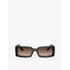 Dolce & Gabbana Womens Brown Dg4416 Rectangle-frame Tortoiseshell Acetate Sunglasses In Brown