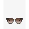 Dolce & Gabbana Womens Brown Dg4437 Square-frame Tortoiseshell Acetate Sunglasses In Brown