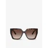 Dolce & Gabbana Womens Brown Dg4438 Square-frame Tortoiseshell Acetate Sunglasses In Brown