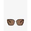 Dolce & Gabbana Womens Brown Dg4474 Cat-eye Tortoiseshell Acetate Sunglasses In Brown