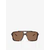 Dolce & Gabbana Womens Brown Dg4477 Pilot-frame Tortoiseshell Acetate Sunglasses In Brown