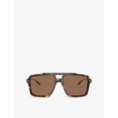 Dolce & Gabbana Womens Brown Dg4477 Pilot-frame Tortoiseshell Acetate Sunglasses