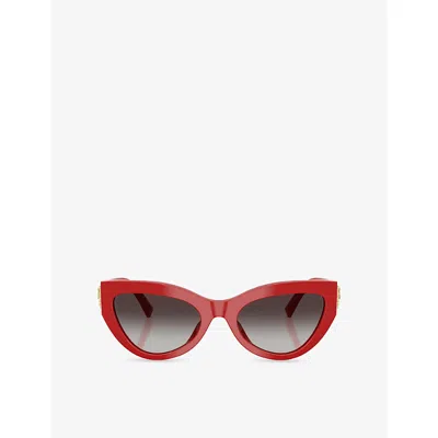 DOLCE & GABBANA WOMENS DG4536 CAT-EYE ACETATE SUNGLASSES RED