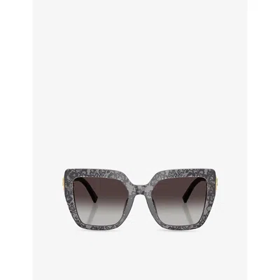 Dolce & Gabbana Womens  Dg4538 Square-frame Acetate Sunglasses In Grey