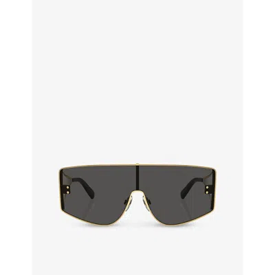 Dolce & Gabbana Womens Gold Dg2305 Rectangle-frame Metal Sunglasses