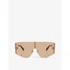 Dolce & Gabbana Womens Gold Dg2305 Rectangle-frame Metal Sunglasses In Gold