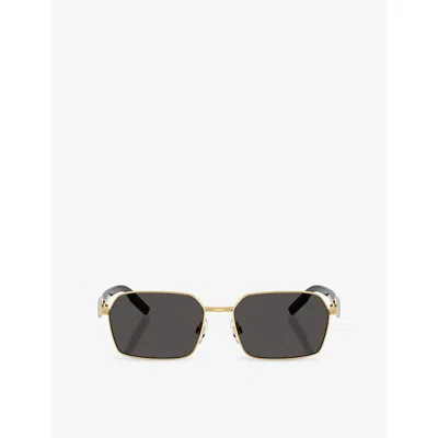 Dolce & Gabbana Womens Gold Dg2316 Irregular-frame Metal Sunglasses