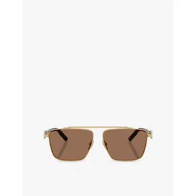 Dolce & Gabbana Womens  Dg2336 Square-frame Metal Sunglasses In Gold